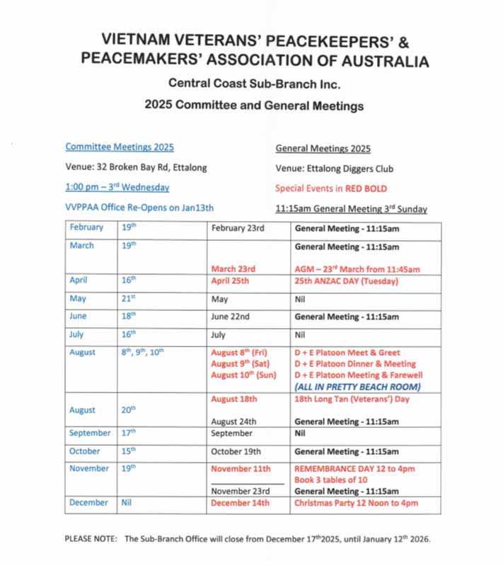 meeting calendar